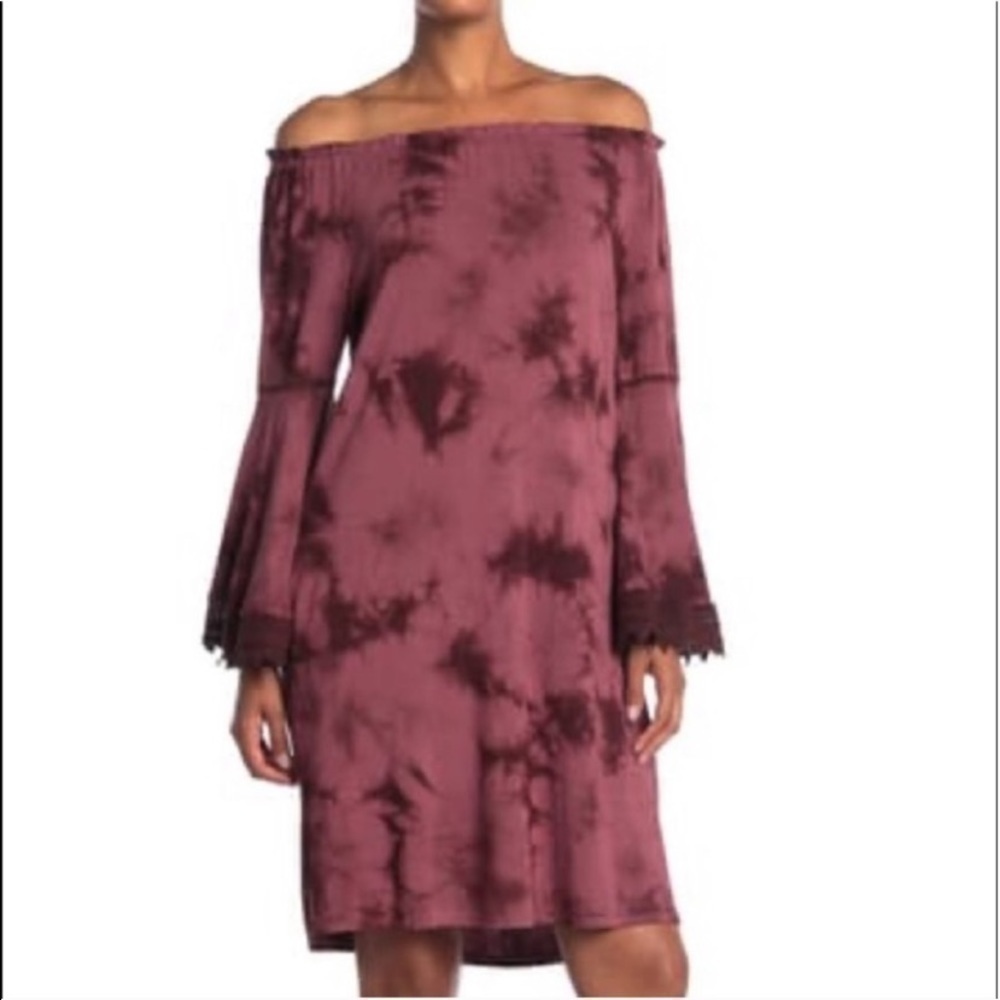 Spirit of Grace Off The Shoulder Tie Dye Dress